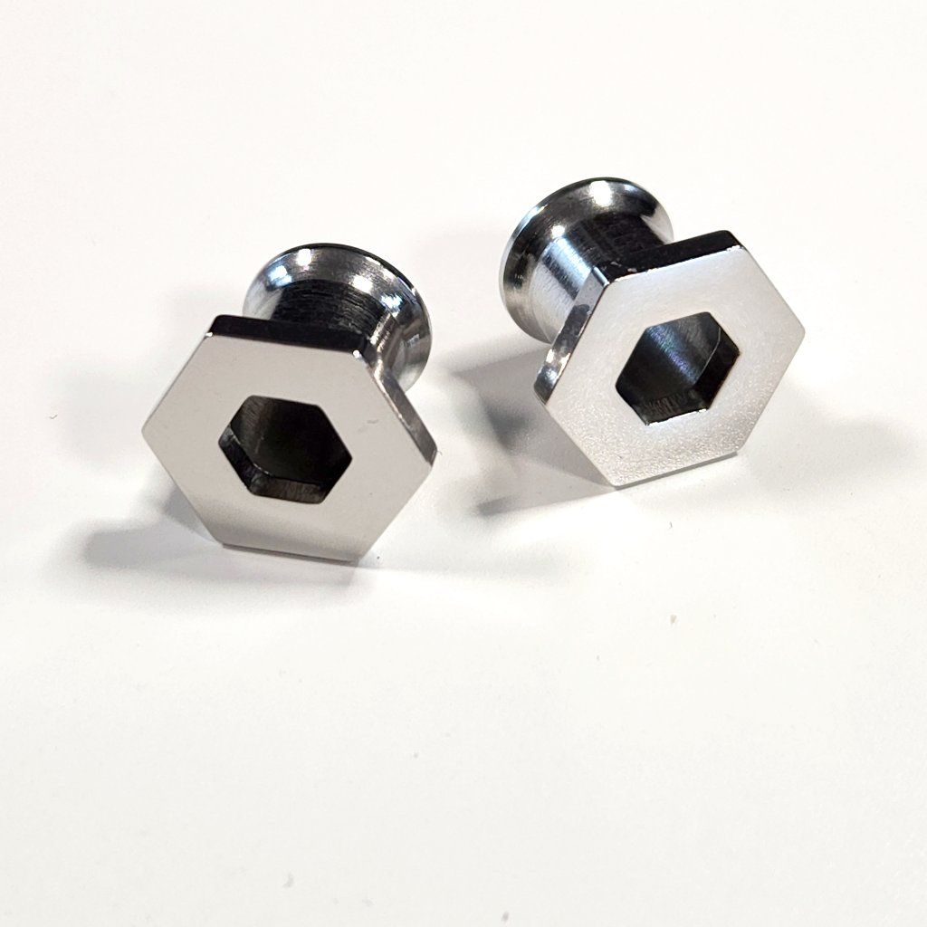 Hexagon Double Flare Size 0 Gauge Tunnel Plugs